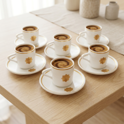 Coffee Cup and Saucer Set - 6 Pcs